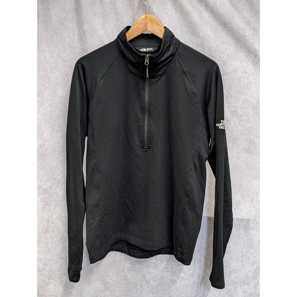 The North Face Men Black Grid Fleece Quarter Zip Pullover Jacket Size Medium C53